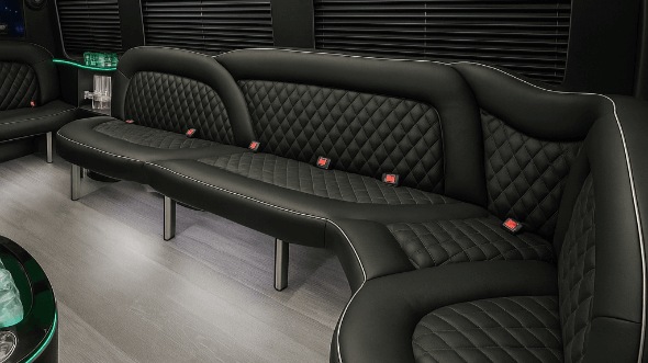 Interior of Colonie Party Bus Company's 14 Passenger Sprinter Limousine in Colonie