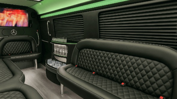 Interior of Eastchester Party Bus Company's 18 Passenger Party Bus in Eastchester