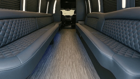 Interior of Gates Party Bus Company's 20 Passenger Party Bus in Gates