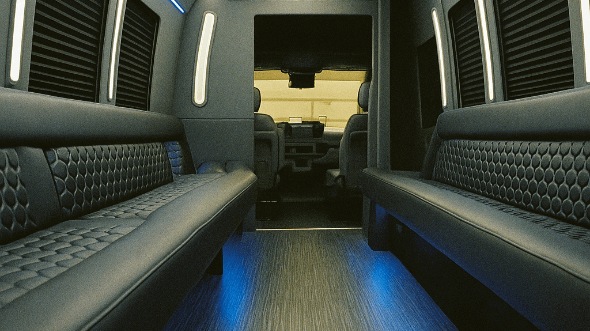 Interior of Manhattan Party Bus Company's 25 Passenger Party Bus in Manhattan