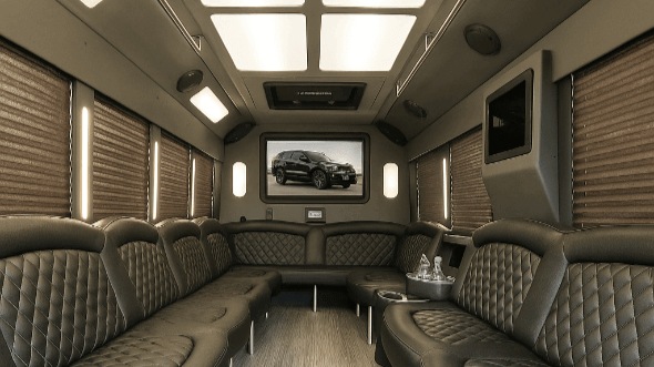 Interior of Newburgh Party Bus Company's 28 Passenger Party Bus in Newburgh