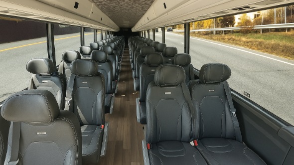 Interior of New York Party Bus Company's 30 Passenger Minibus in New York