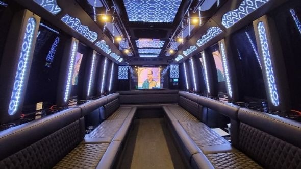 Interior of Buffalo Party Bus Company's 40 Passenger Party Bus in Buffalo