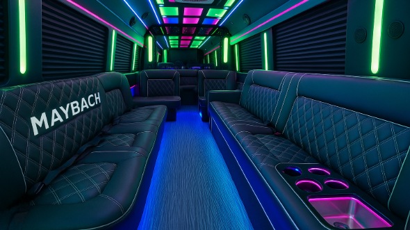 Interior of Salina Party Bus Company's 40 Passenger Party Bus in Salina