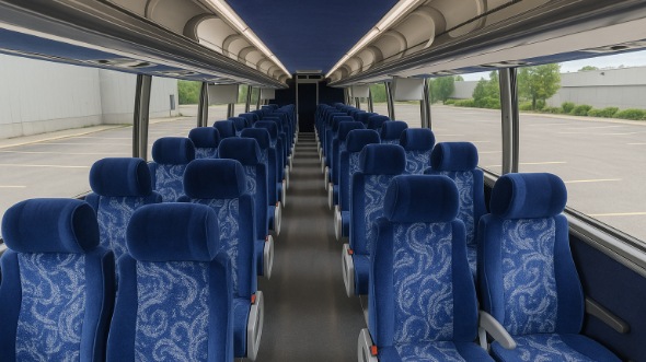 Interior of New York Party Bus Company's 48 Passenger Charter Bus in New York