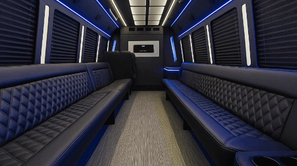 Interior of Clarence Party Bus Company's 50 Passenger Party Bus in Clarence