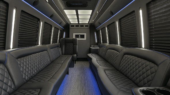 Interior of North Hempstead Party Bus Company's 50 Passenger Party Bus in North Hempstead