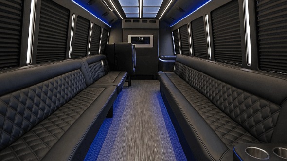 Interior of Rye Party Bus Company's 50 Passenger Party Bus in Rye